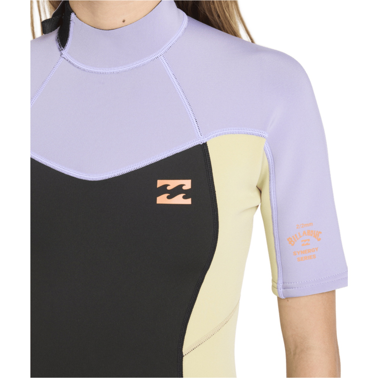 2026 Billabong Junior Synergy 2/2mm Rückenreißverschluss Frühlingsanzug Neoprenanzug 24RW251601 - Grey Violet